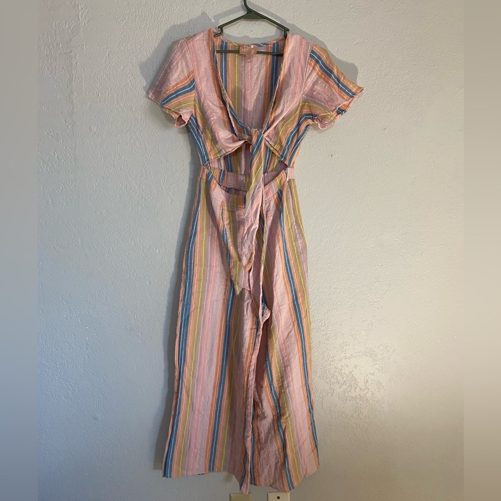 Show Me Your Mumu Pink Val Striped Jumpsuit